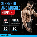 Nutravia Creatine Gummies in a bowl with blue raspberry