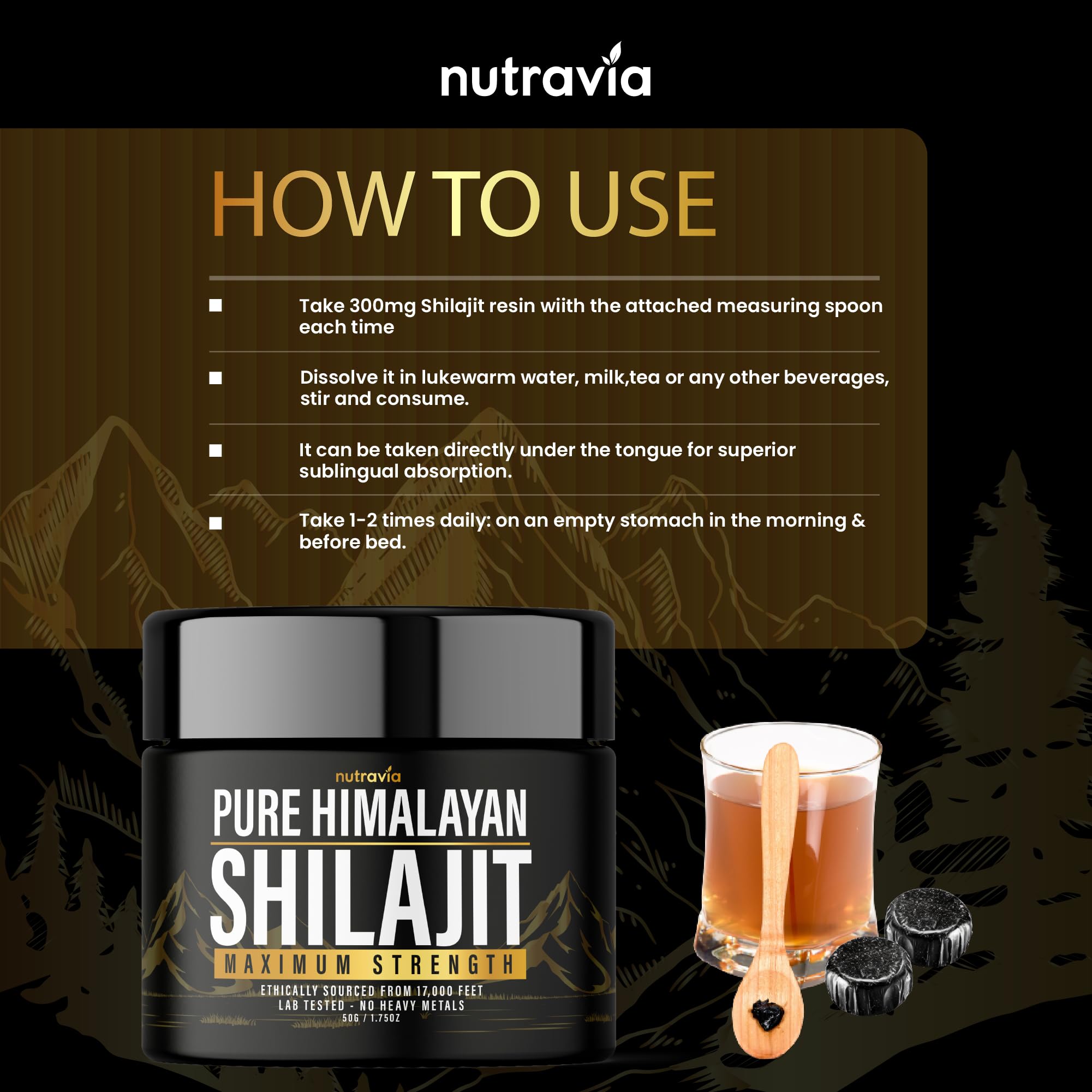 Nutravia Himalayan Shilajit Resin close-up of resin