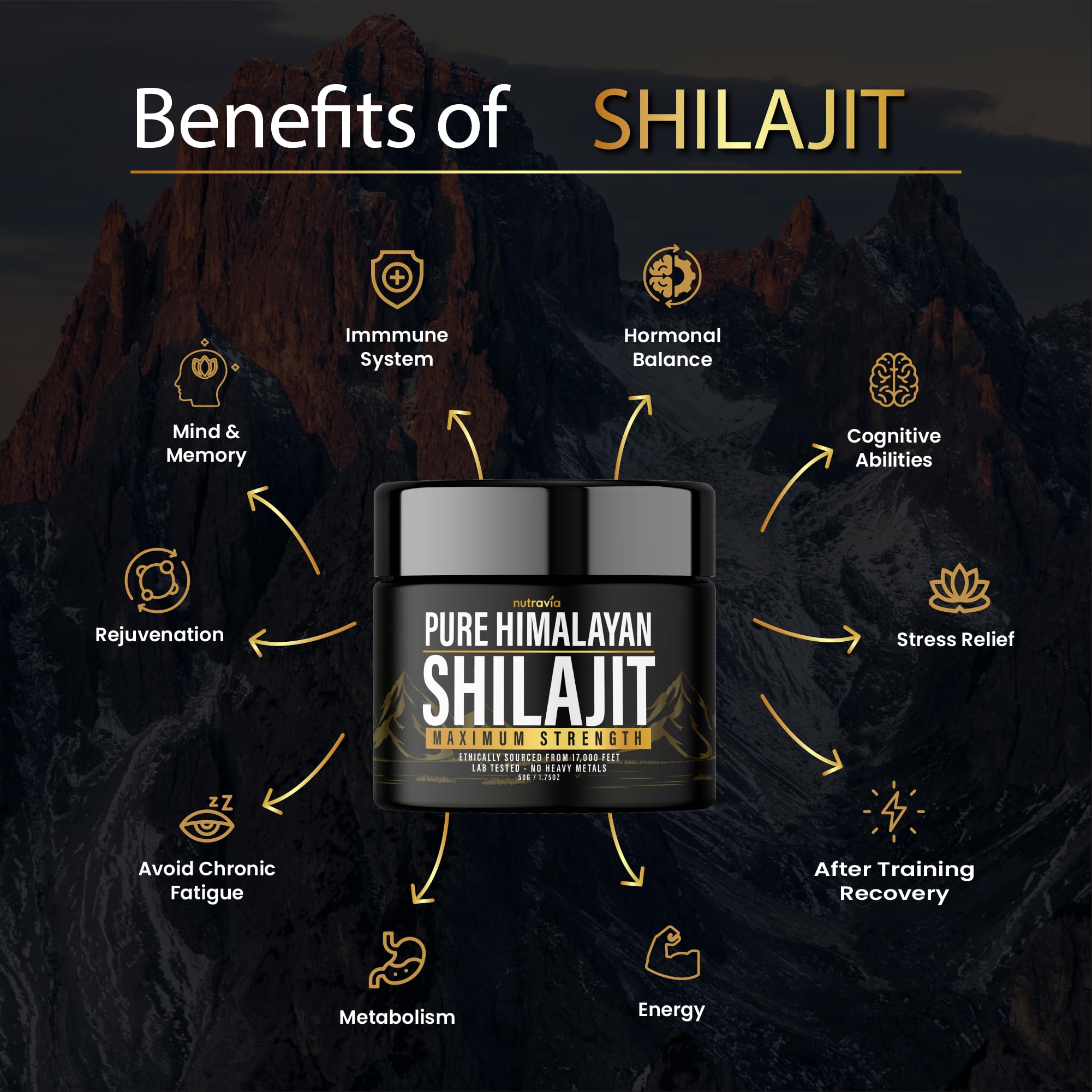 Nutravia Himalayan Shilajit Resin packaging side view