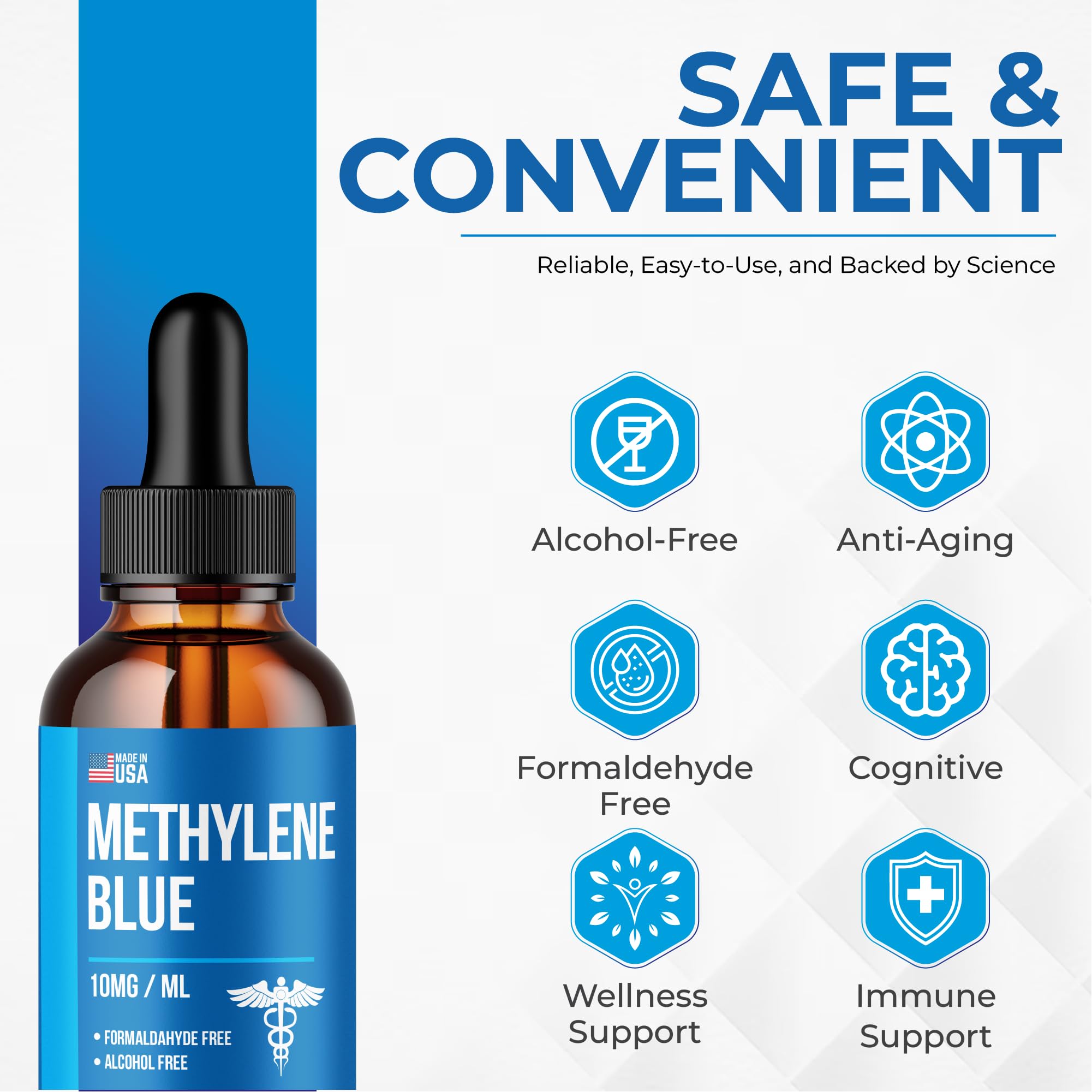 Nutravia Methylene Blue Drops 132g with ingredients