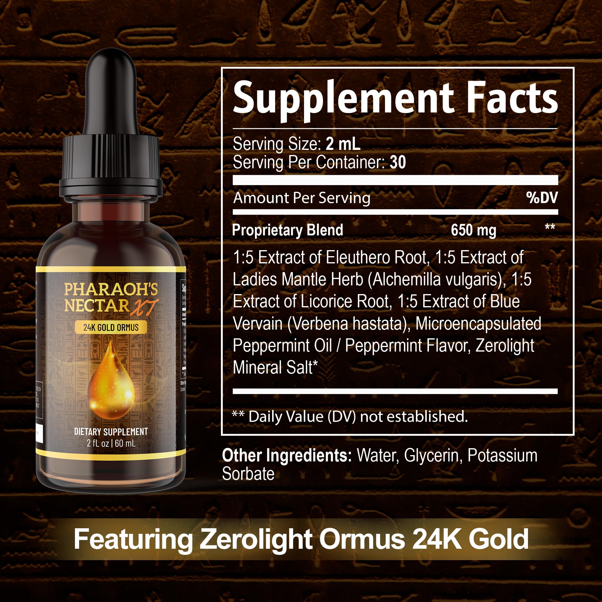 Nutraville Pharaoh’s Nectar XT Colloidal Gold 120g bottle side view