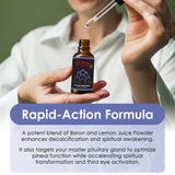 Nutraville Pineal Guard X Drops with a glass of water