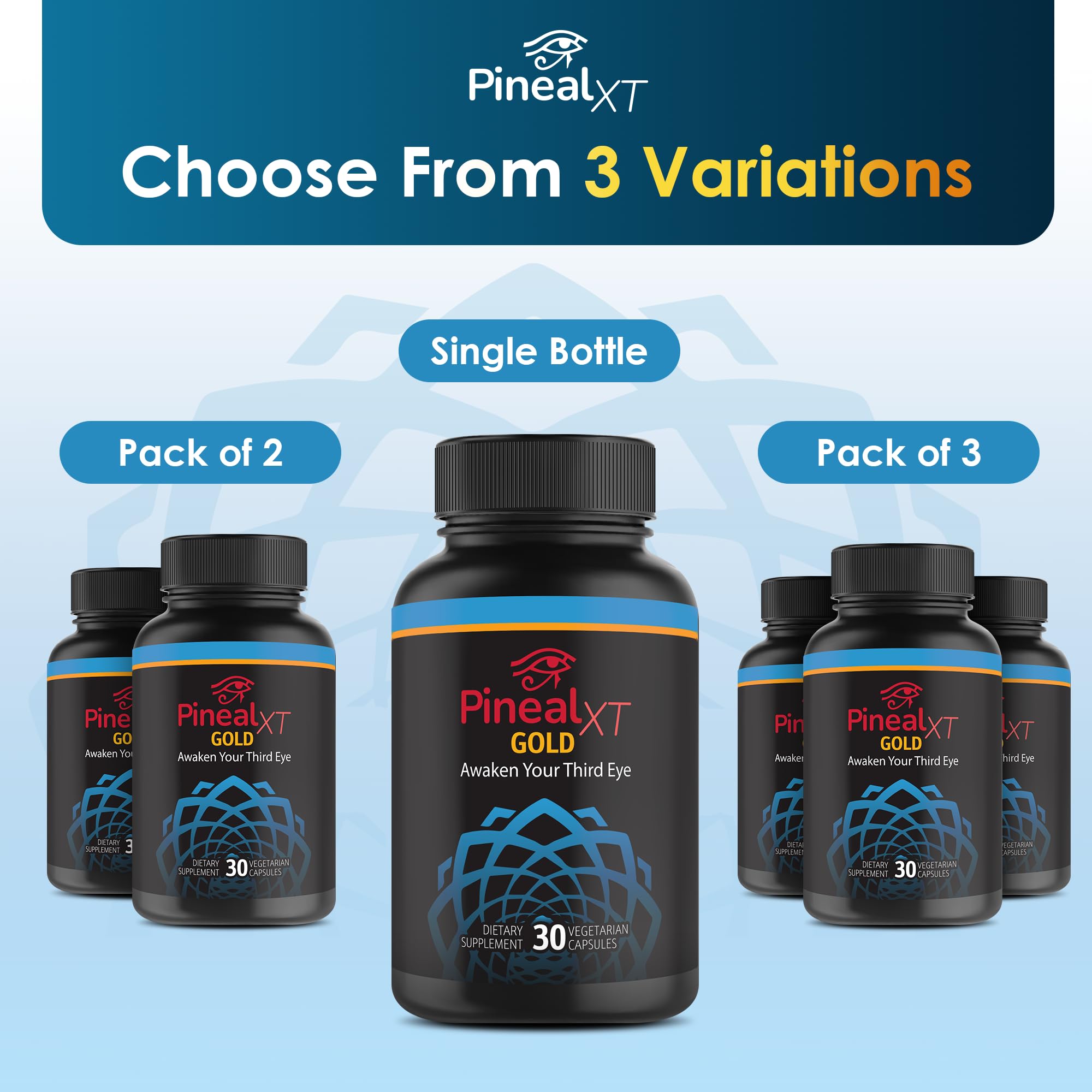 Nutraville Pineal XT Gold supplement back view packaging