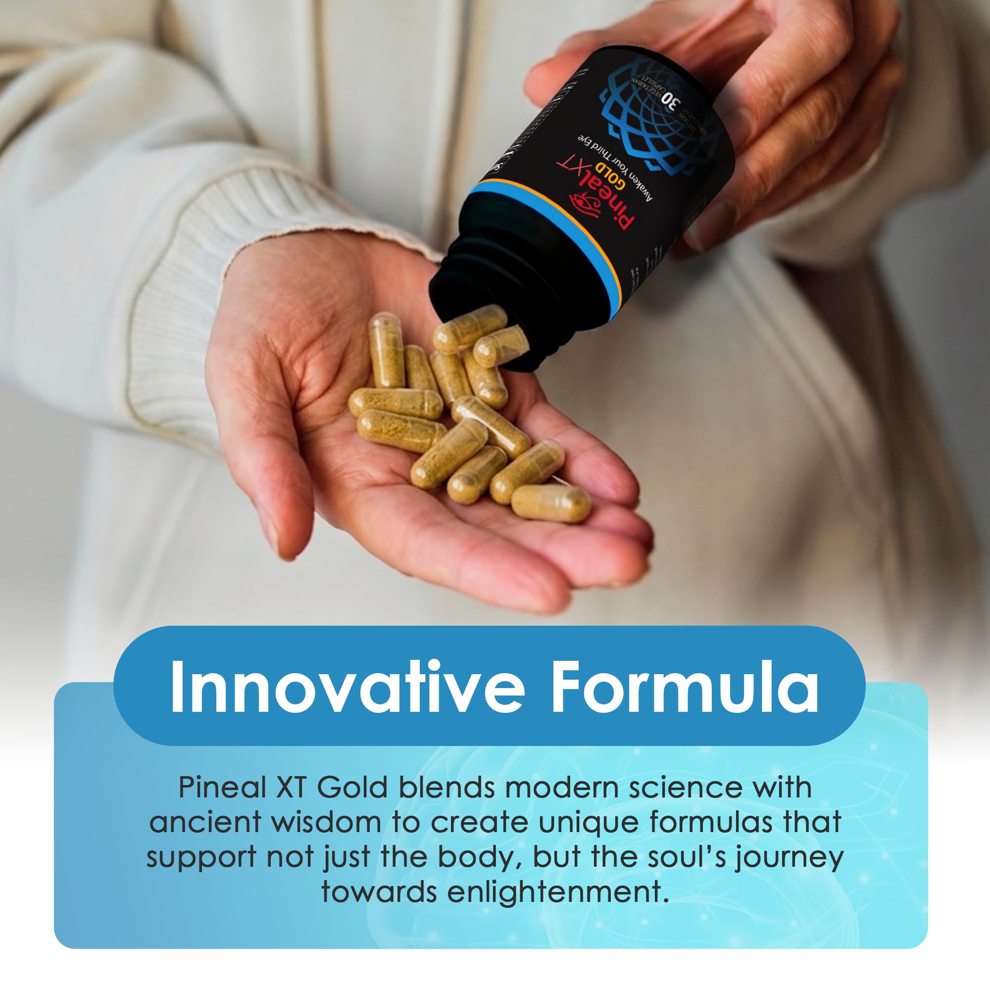 Nutraville Pineal XT Gold supplement in a lifestyle setting