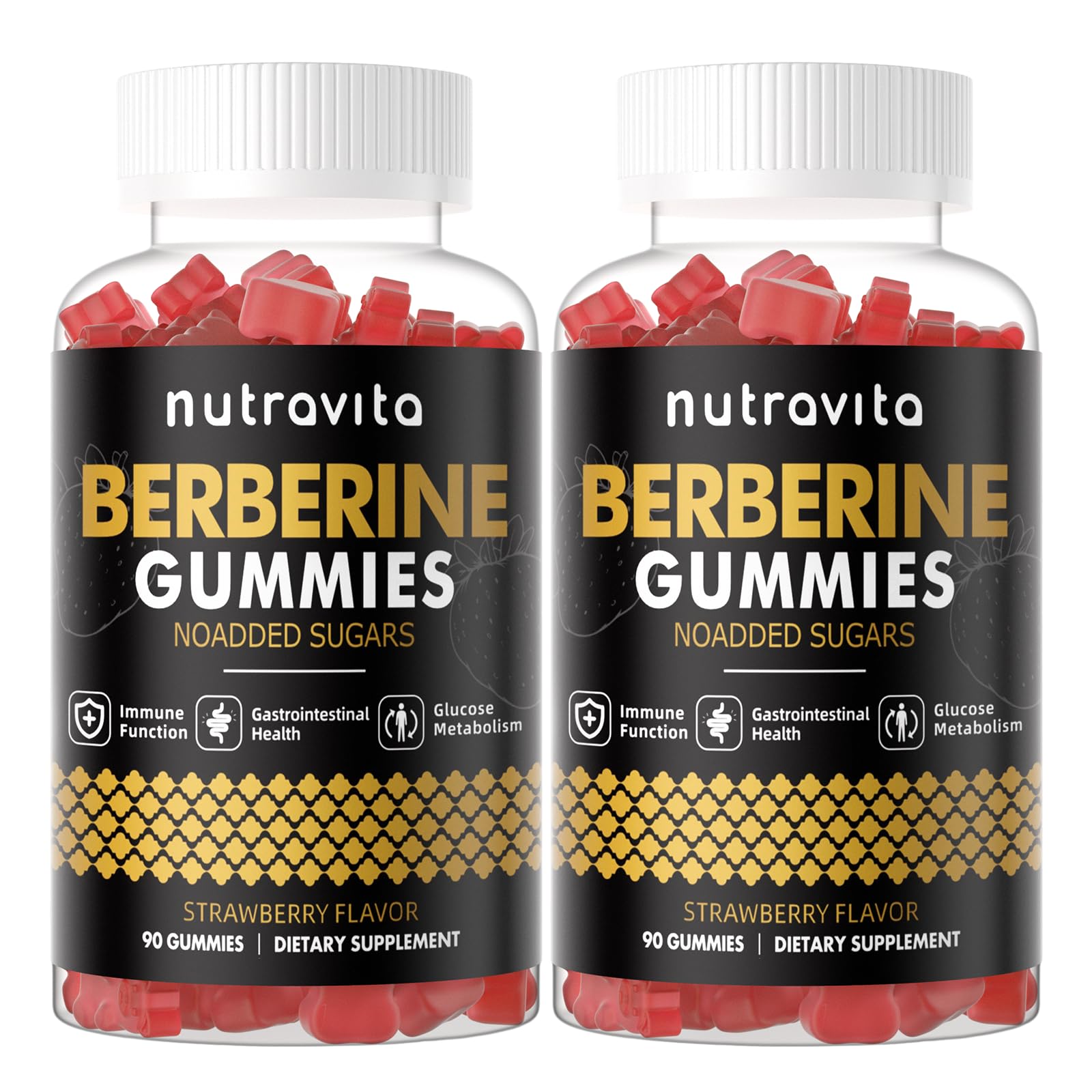 Nutravita Berberine Gummies front view with packaging