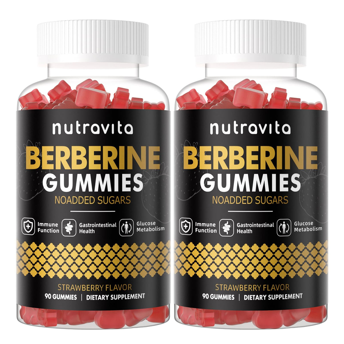 Nutravita Berberine Gummies front view with packaging