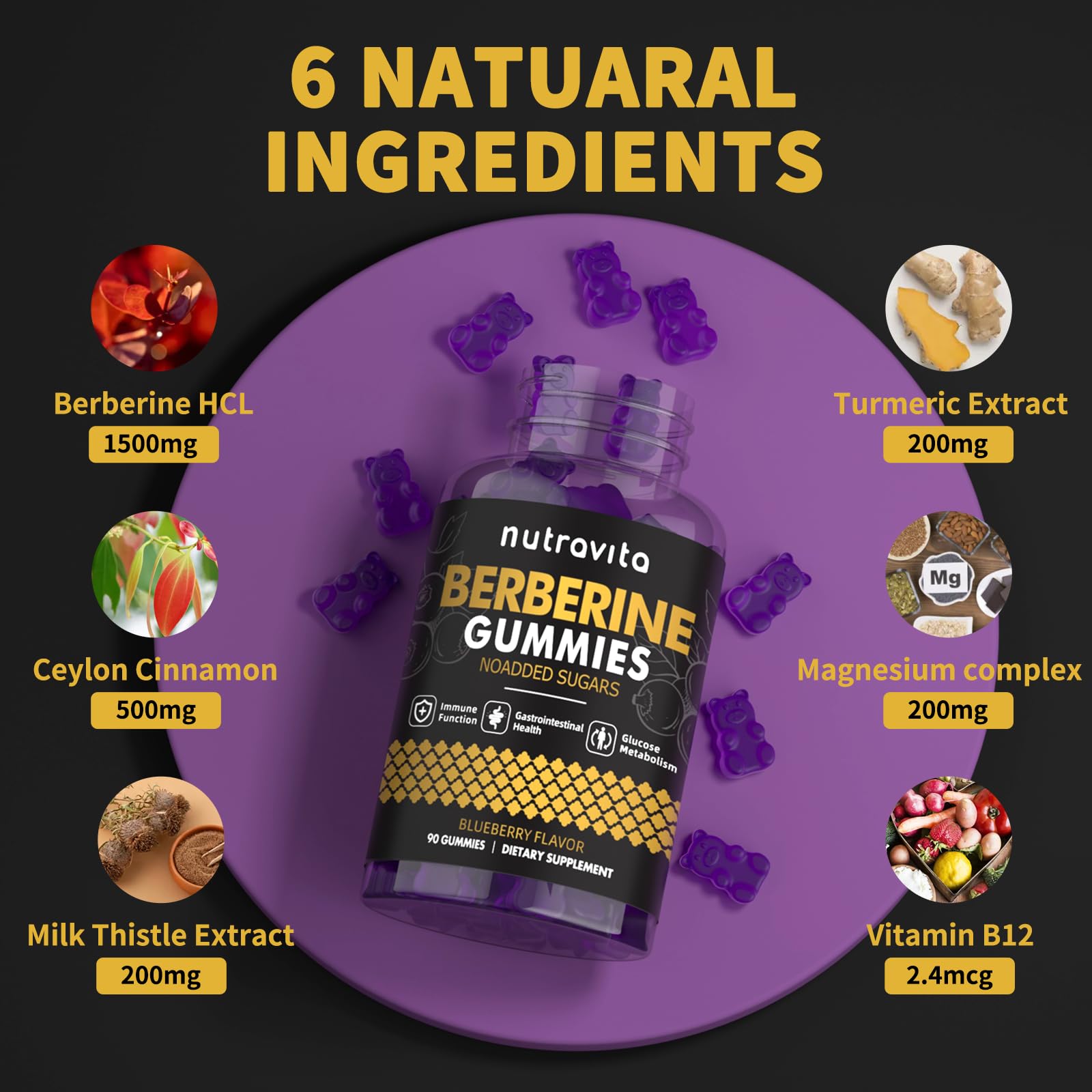 Nutravita Berberine Gummies in a lifestyle setting