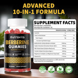 Nutravita Berberine Gummies strawberry flavour close-up