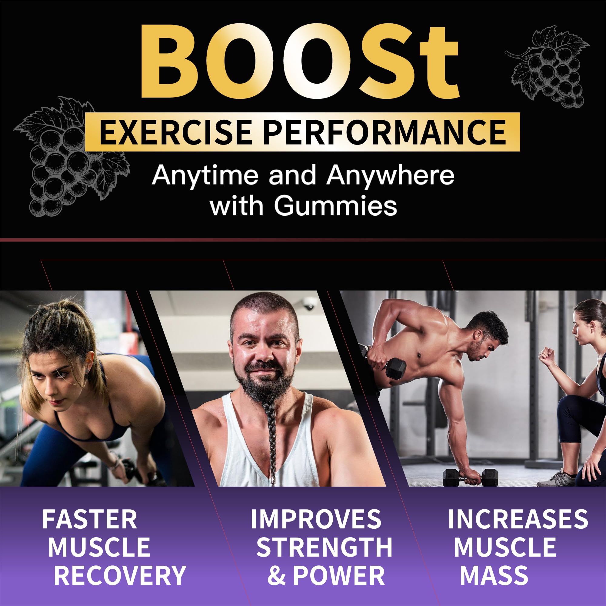 Nutravita Creatine Gummies lifestyle shot with fitness equipment