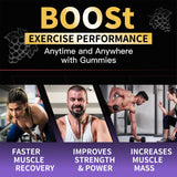 Nutravita Creatine Gummies lifestyle shot with fitness equipment