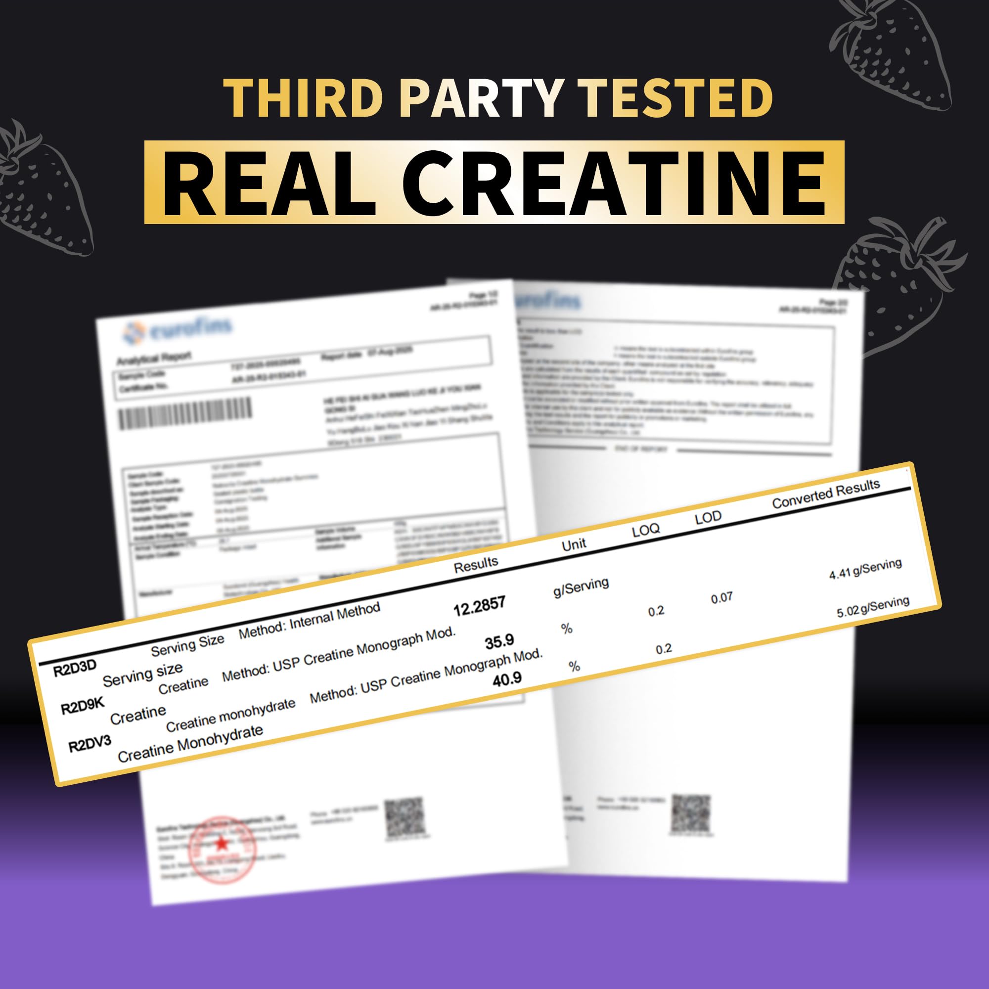 Nutravita Creatine Gummies nutritional information on the back