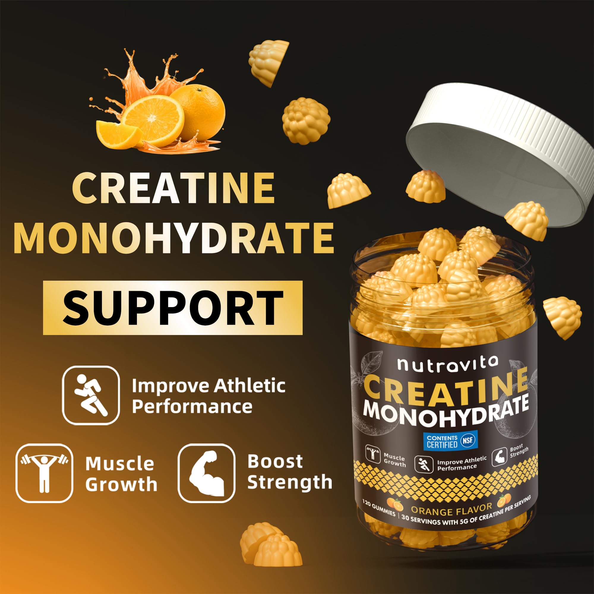 Nutravita Creatine Monohydrate Gummies being held in hand