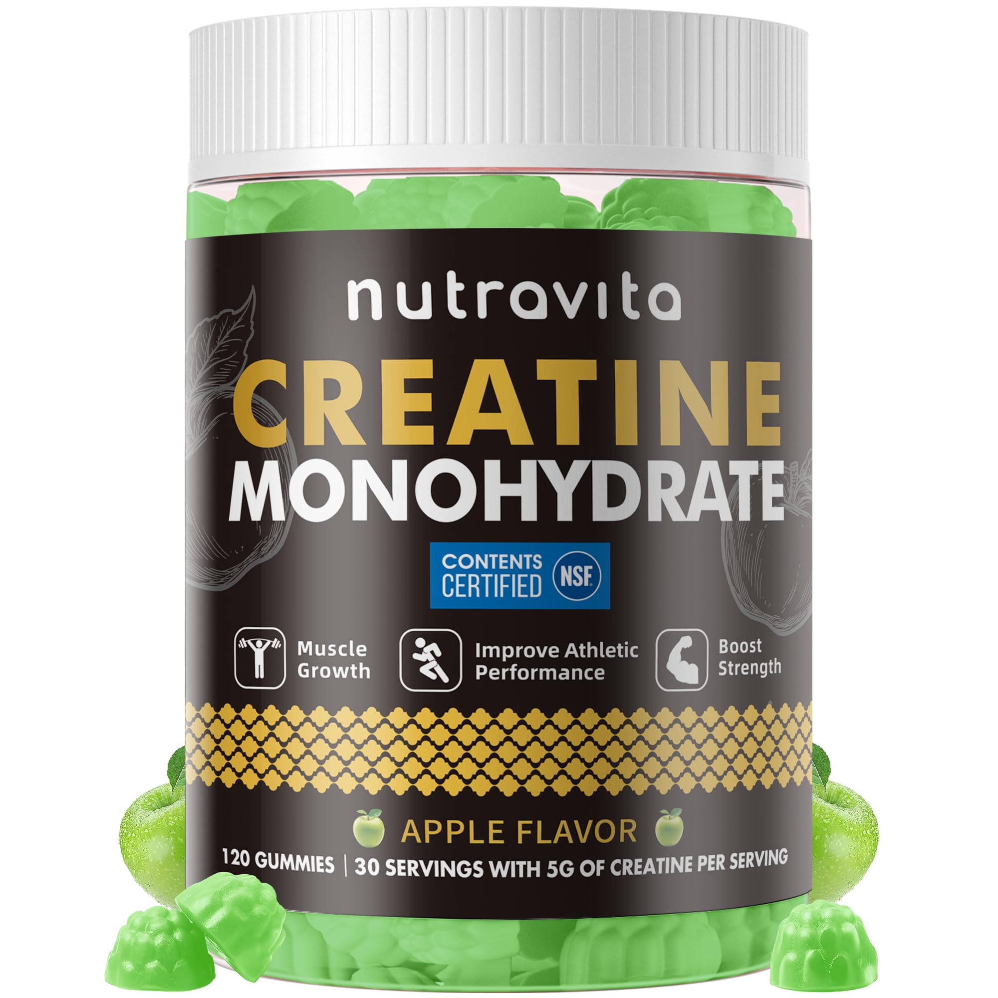 Nutravita Creatine Monohydrate Gummies bottle front view