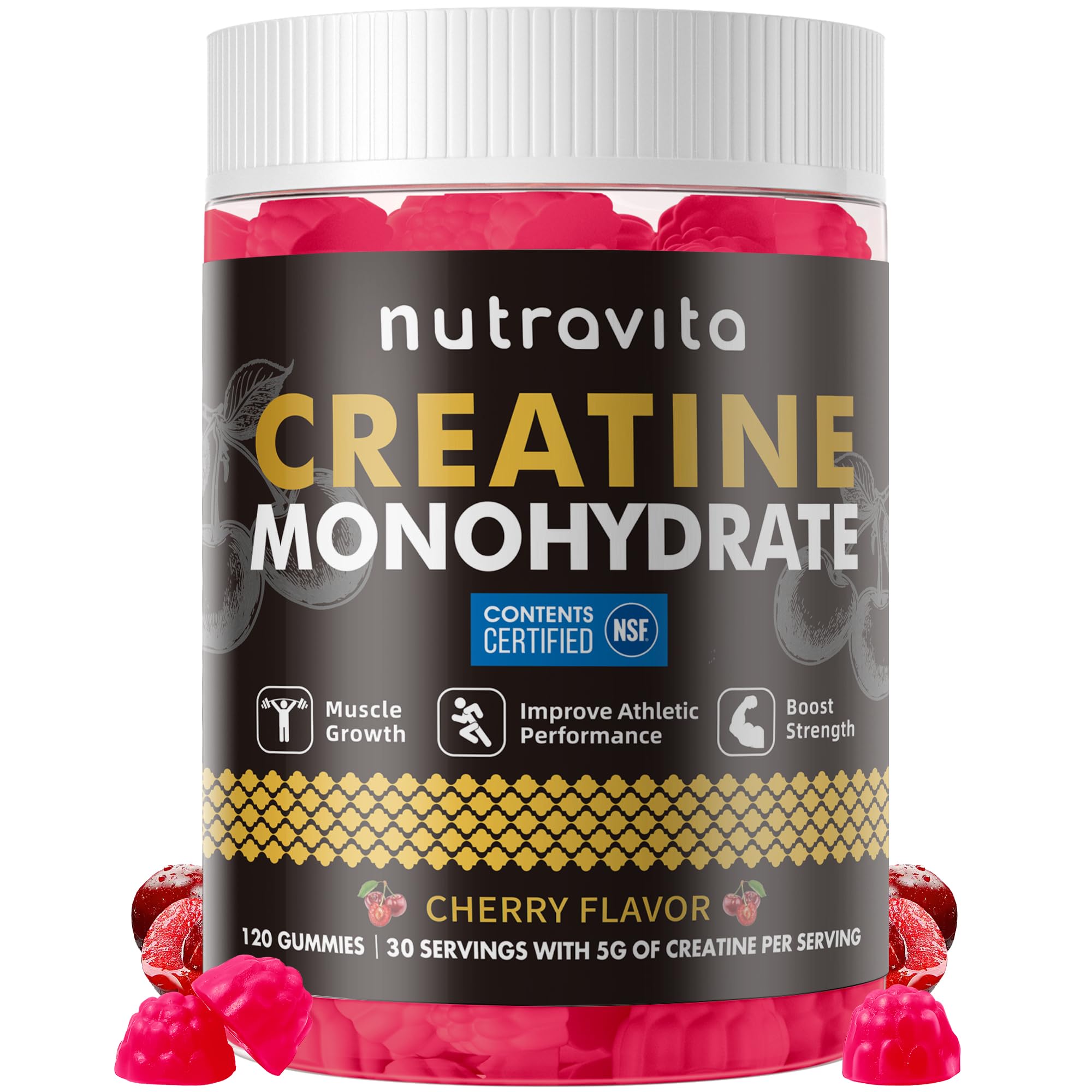 Nutravita Creatine Monohydrate Gummies bottle front view