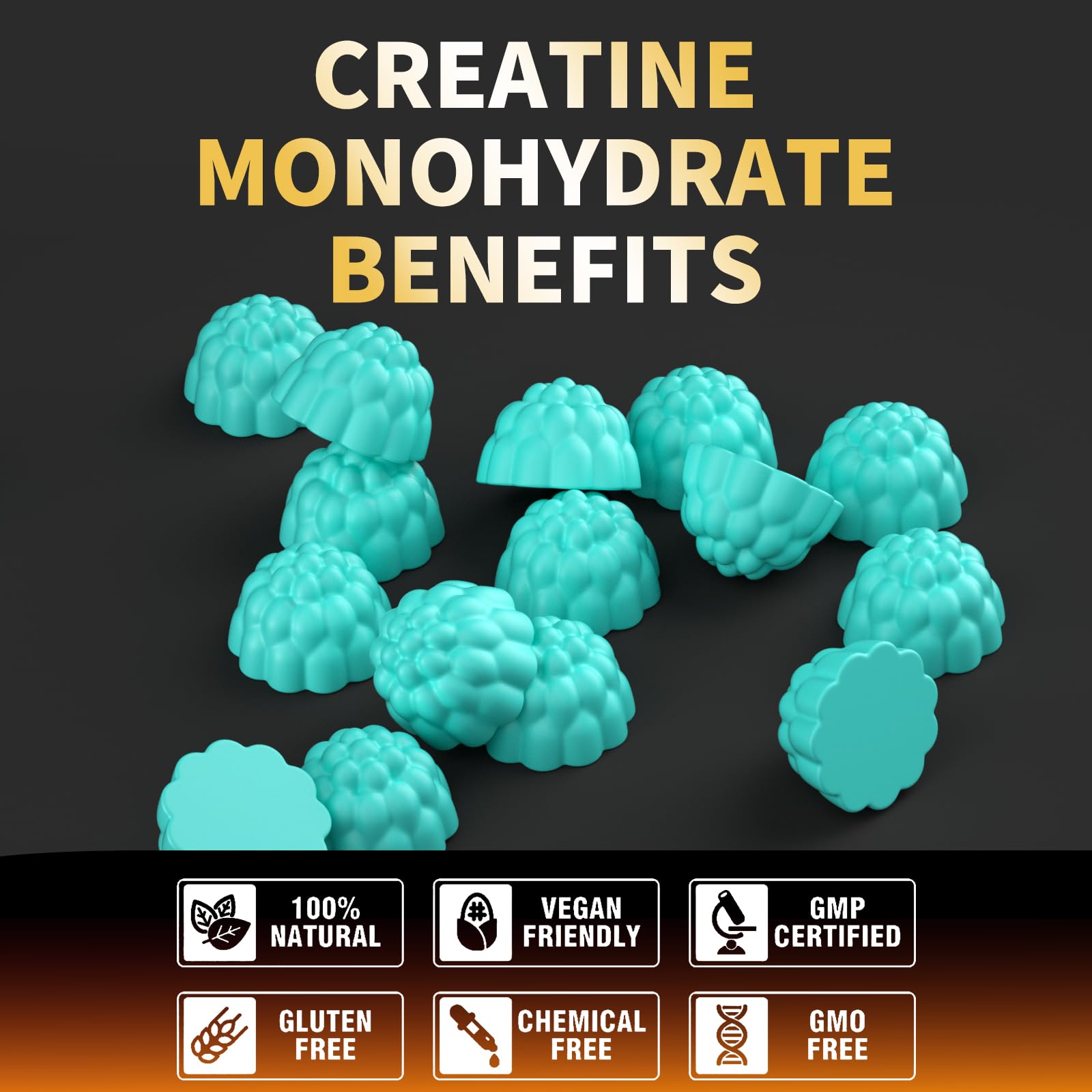 Nutravita Creatine Monohydrate Gummies bottle side view