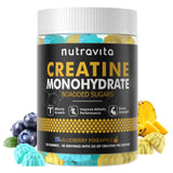 Nutravita Creatine Monohydrate Gummies bottle with a measuring spoon