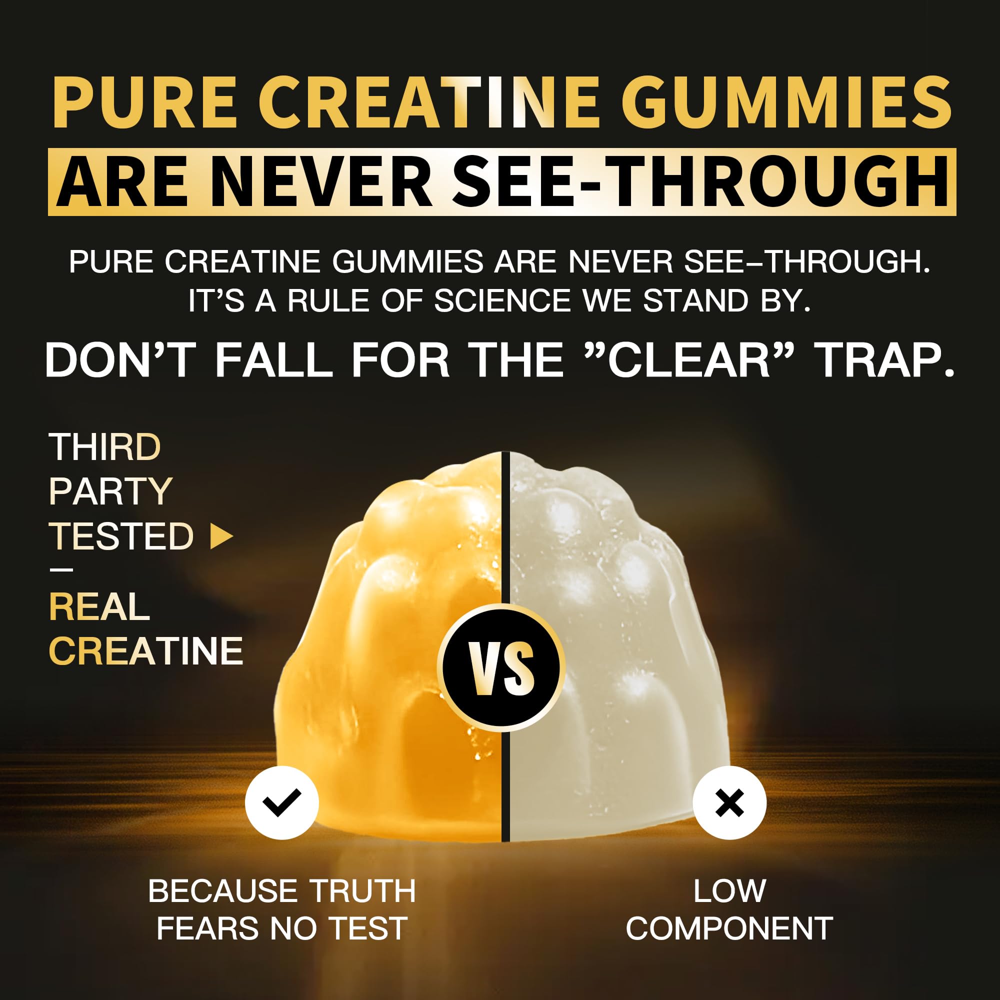 Nutravita Creatine Monohydrate Gummies bottle with orange background