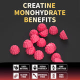 Nutravita Creatine Monohydrate Gummies displayed with fruits