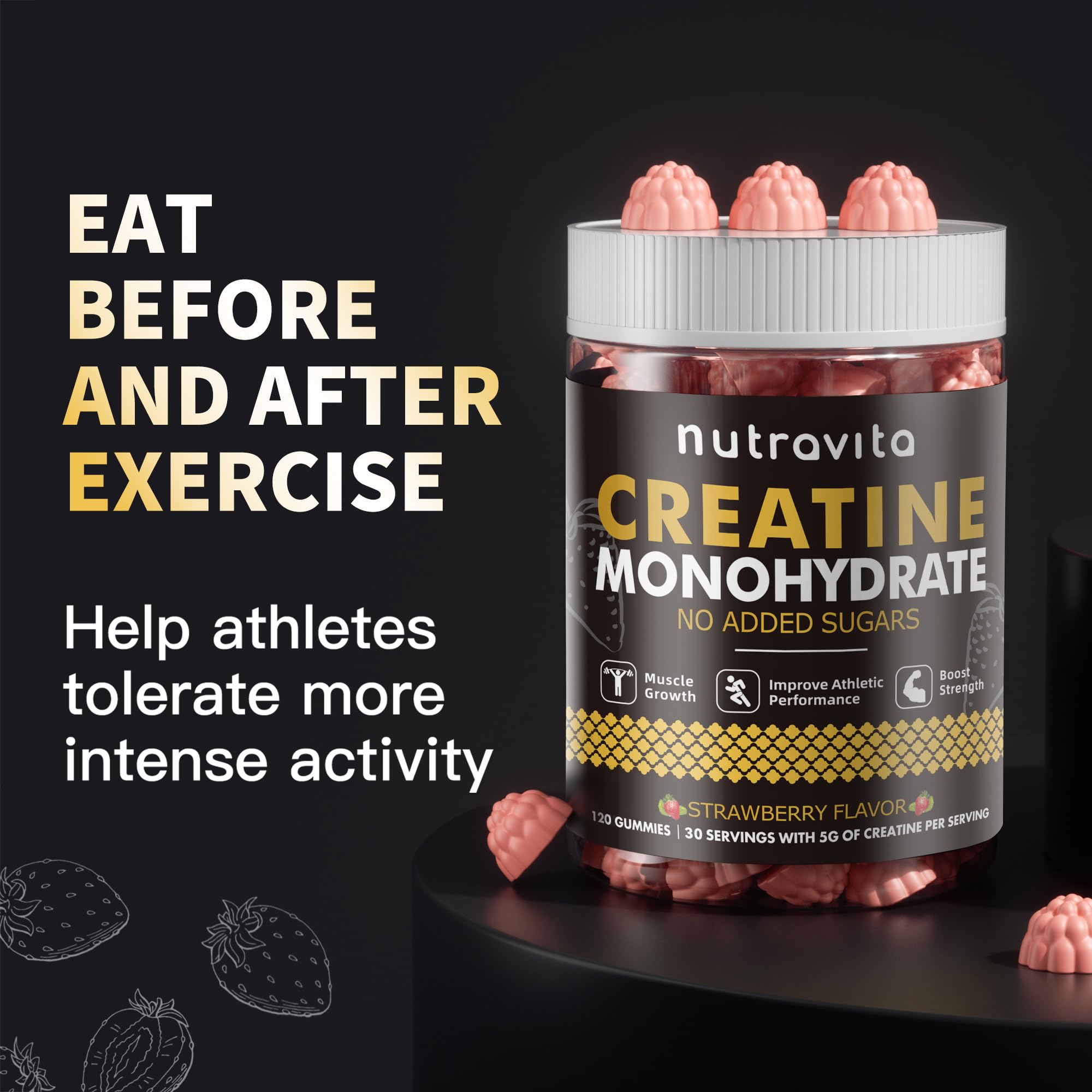 Nutravita Creatine Monohydrate Gummies in hand