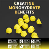 Nutravita Creatine Monohydrate Gummies nutrition label close-up