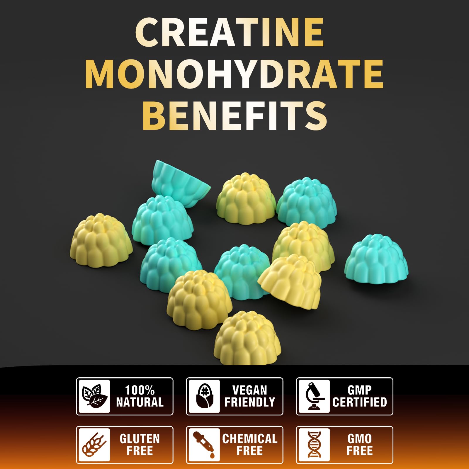 Nutravita Creatine Monohydrate Gummies on a wooden table