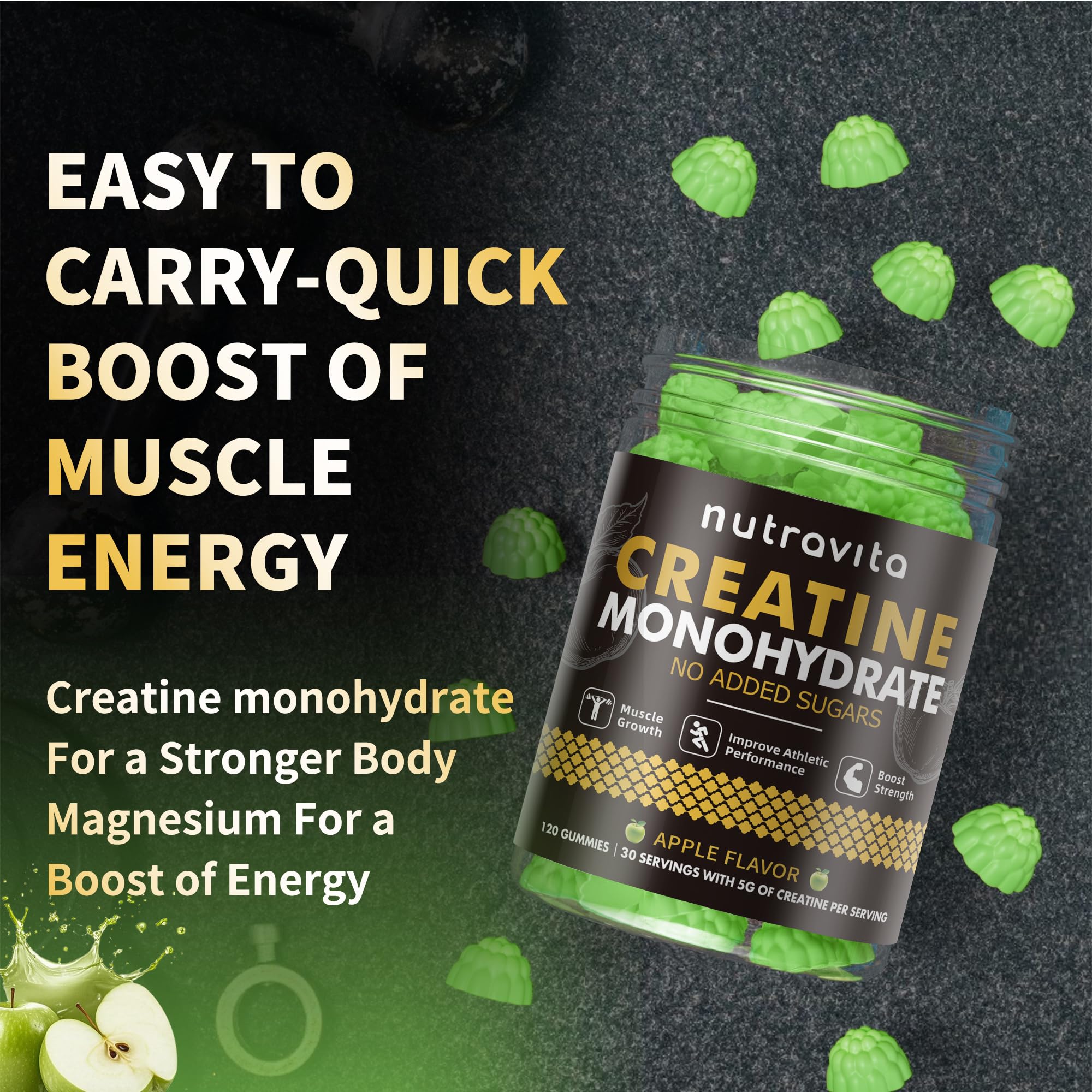 Nutravita Creatine Monohydrate Gummies packaging details