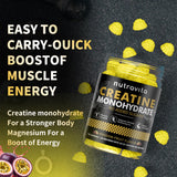 Nutravita Creatine Monohydrate Gummies with a measuring spoon