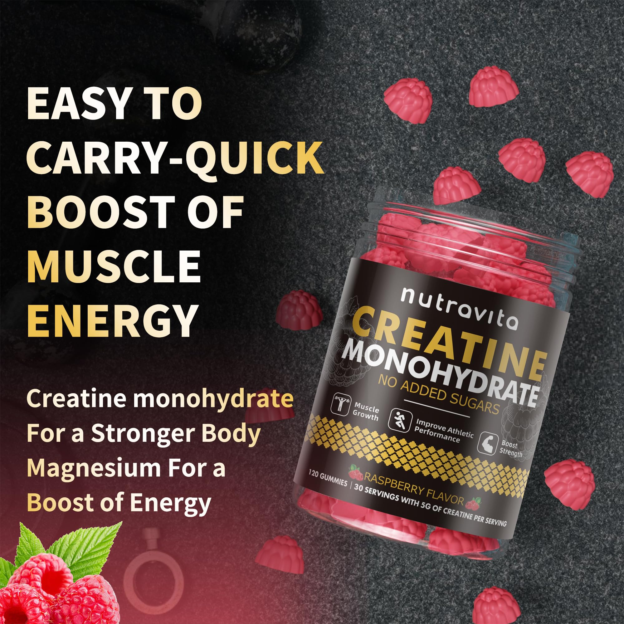 Nutravita Creatine Monohydrate Gummies with fruits