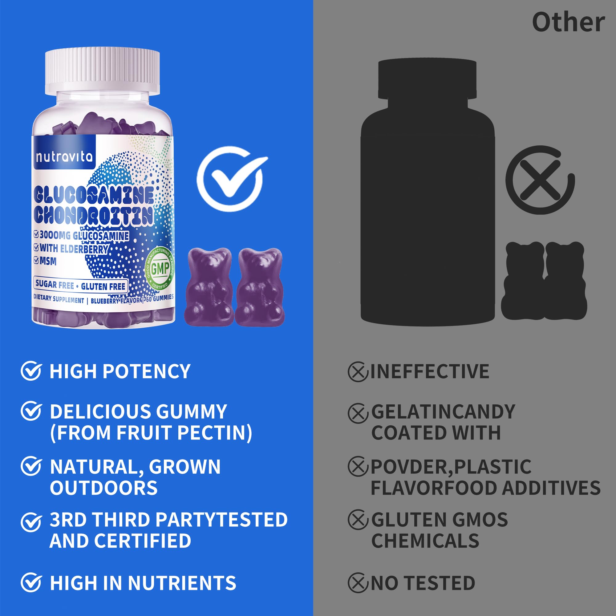 Nutravita gummies on a table with elderberries