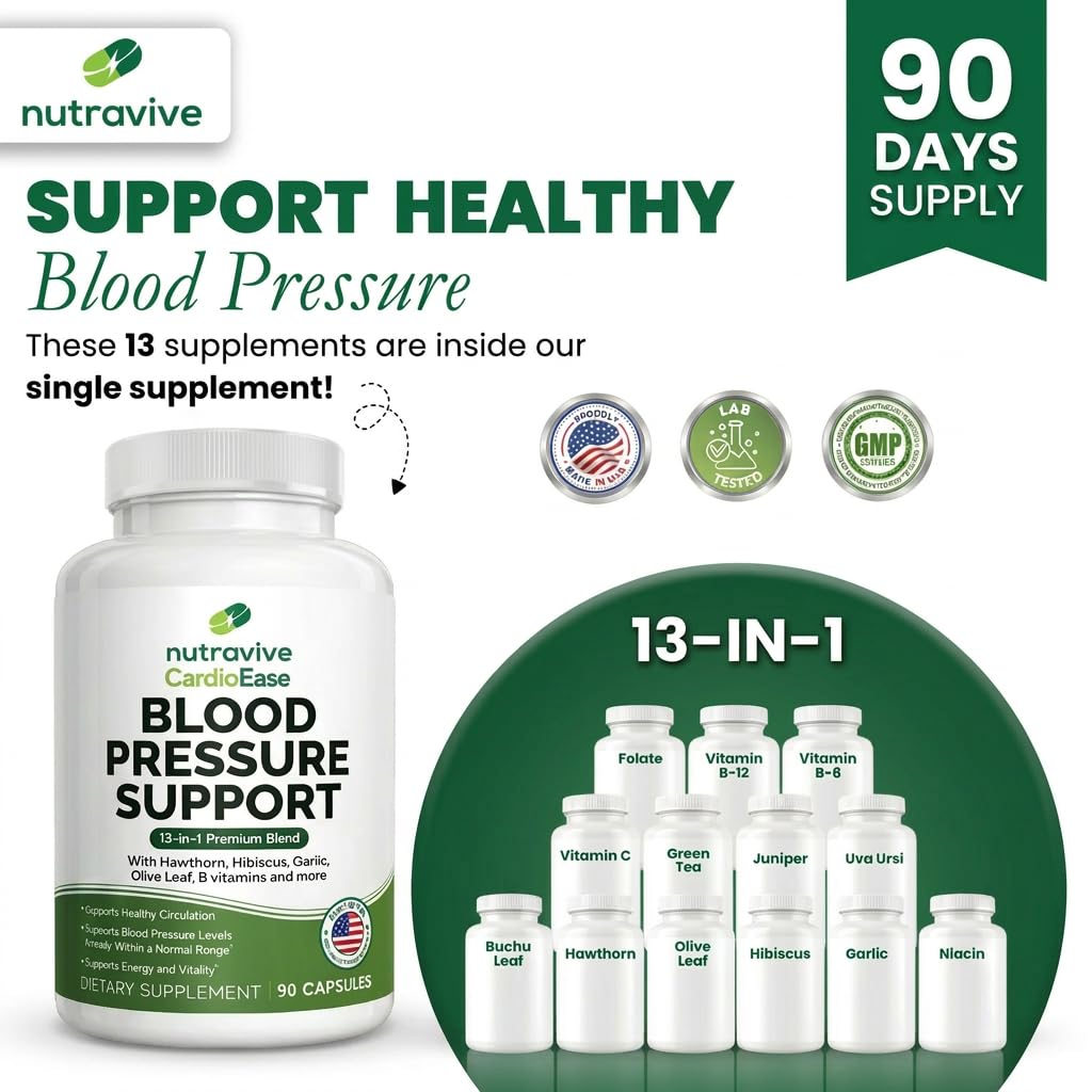 Nutravive Hawthorn Berry 13-in-1 Supplement bottle with a measuring spoon