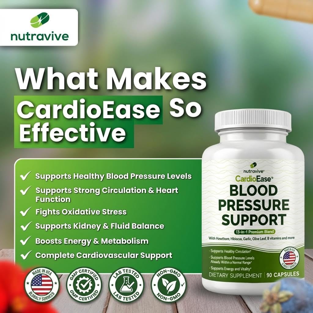 Nutravive Hawthorn Berry 13-in-1 Supplement bottle with capsules on a wooden surface