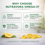 NutraVora Omega-3 Fish Oil Softgels back view