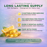 NutraVora Omega-3 Fish Oil Softgels with lemon flavour