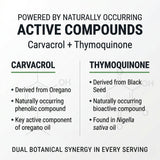 NutraVora Oregano Oil Softgels with a measuring spoon