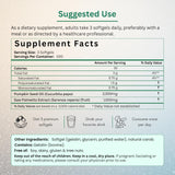 NutraVora Saw Palmetto & Pumpkin Seed Oil Softgels in a hand