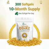 NutraVora Vitamin D3 + K2 Softgels 300 count side view