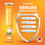 nutrazul daily wellness Triple Action Vitamin C 1000mg effervescent tablets with glass of water