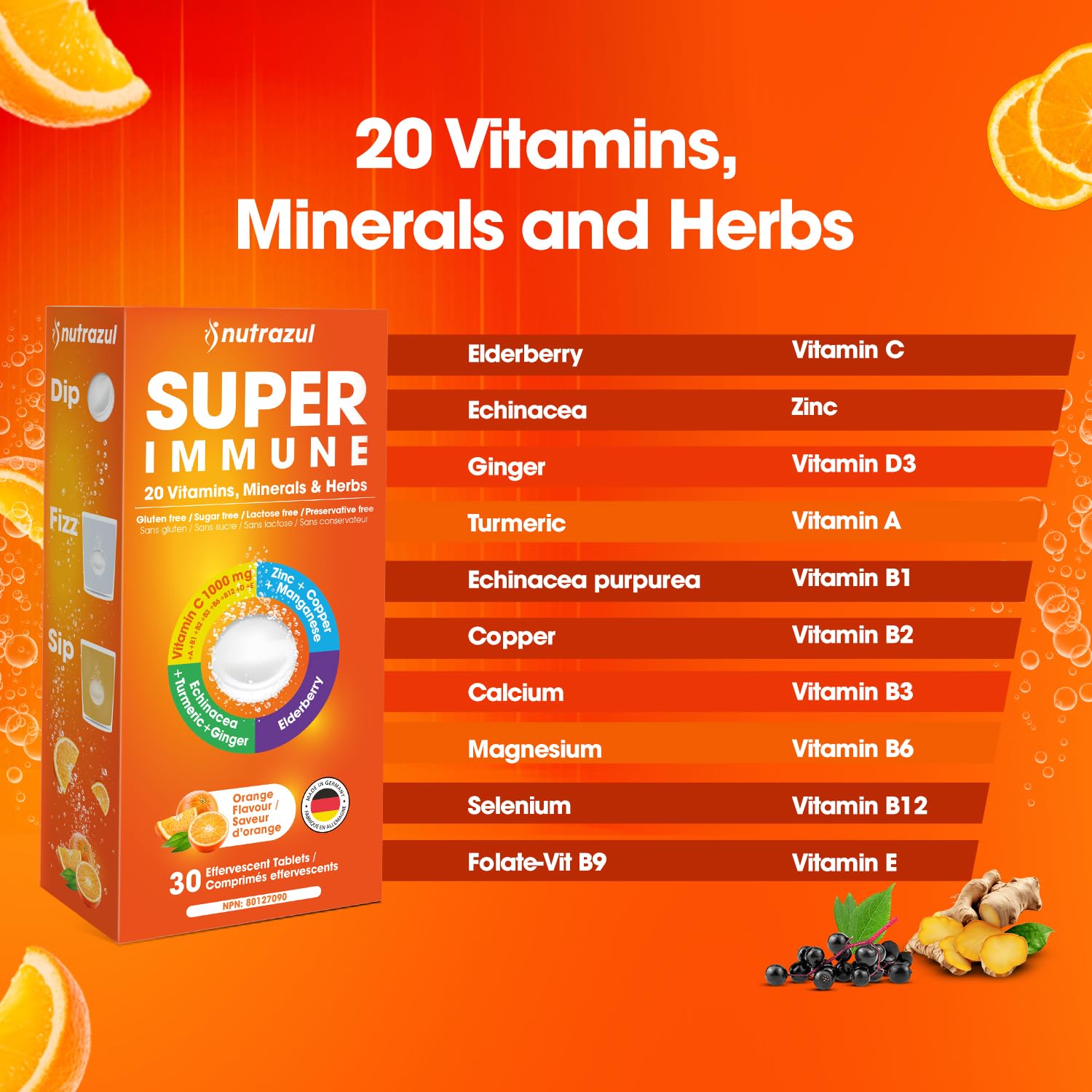 nutrazul Effervescent Vitamin C Tablets in water dissolving