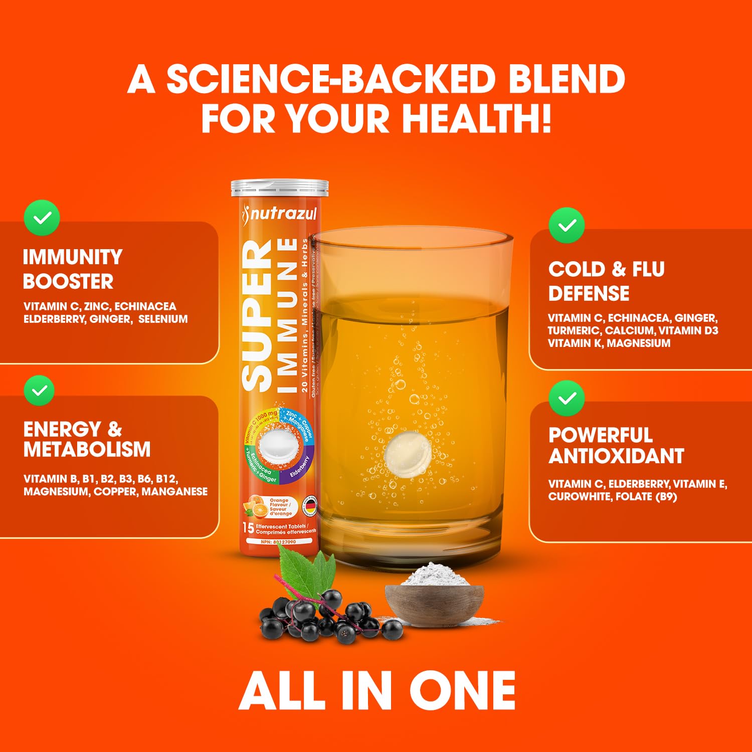 nutrazul Effervescent Vitamin C Tablets with ingredients list