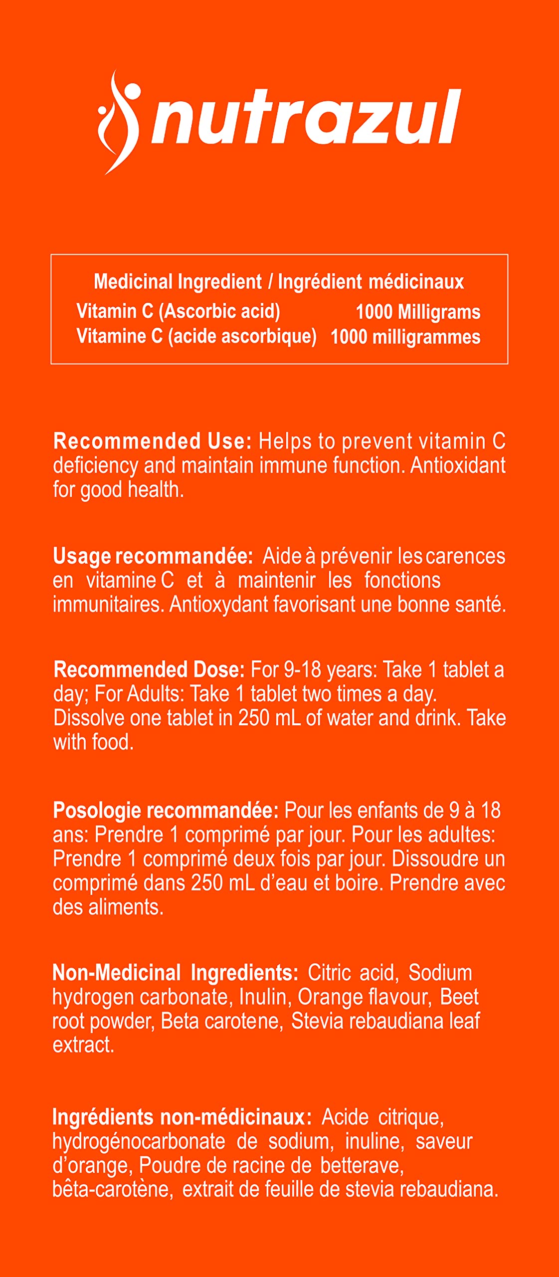 nutrazul Vitamin C 1000mg effervescent tablet close-up