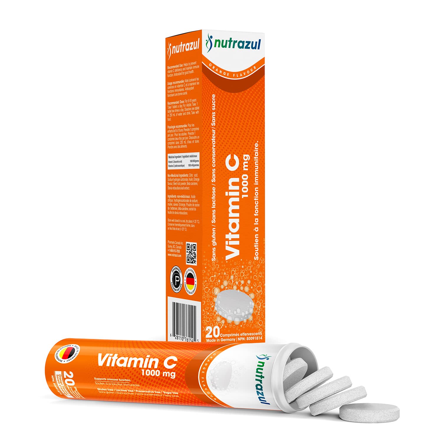 nutrazul Vitamin C 1000mg effervescent tablets dissolving in water
