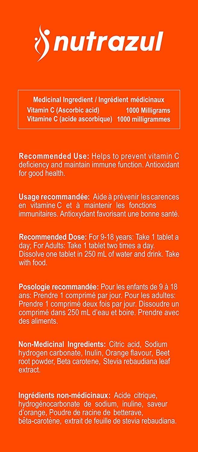 nutrazul Vitamin C tablets on a kitchen counter