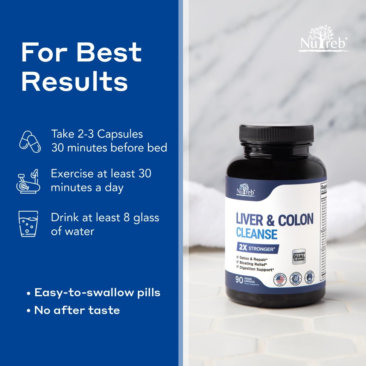Nutreb Milk Thistle capsules on wooden table