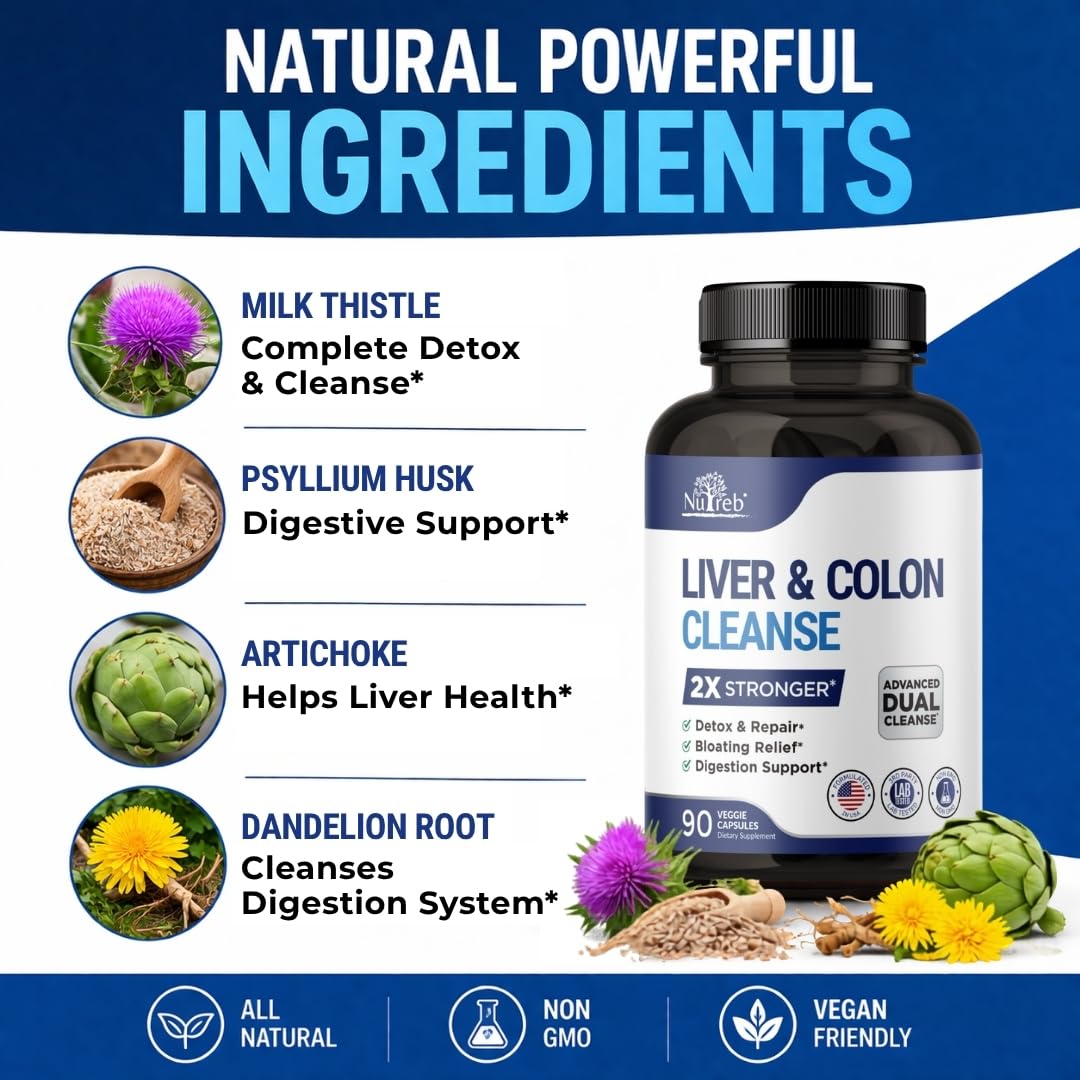 Nutreb Milk Thistle supplement bottle side view