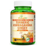 NutreeVit Organic Ashwagandha Turmeric Ginger Supplement front view
