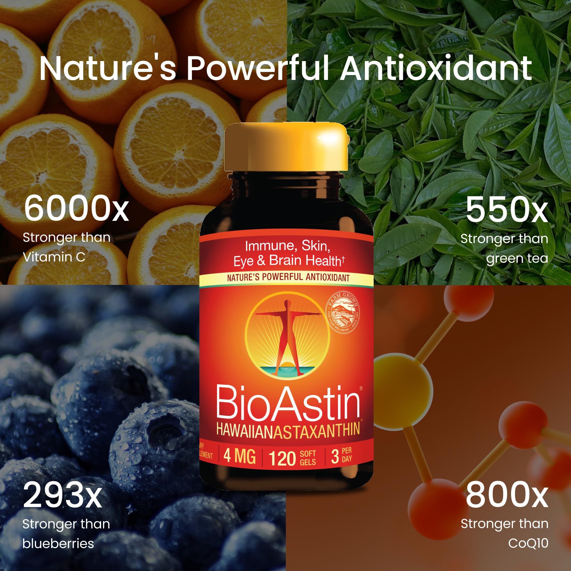 Nutrex Hawaii Astaxanthin capsules in a clear dish
