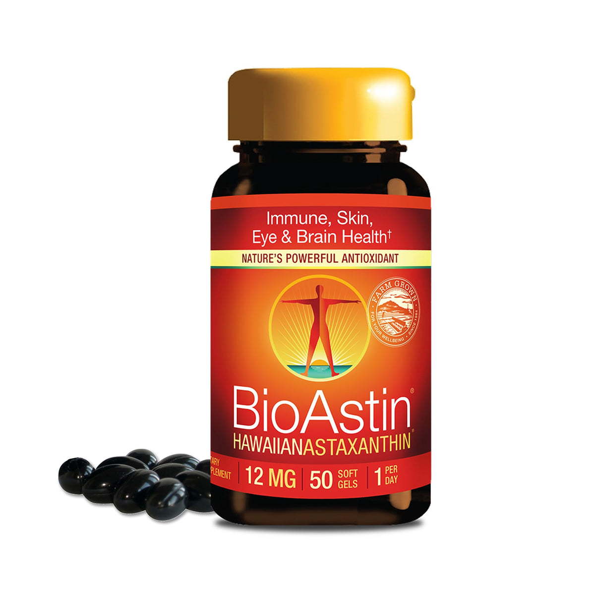 Nutrex Hawaii Astaxanthin supplement front view with packaging