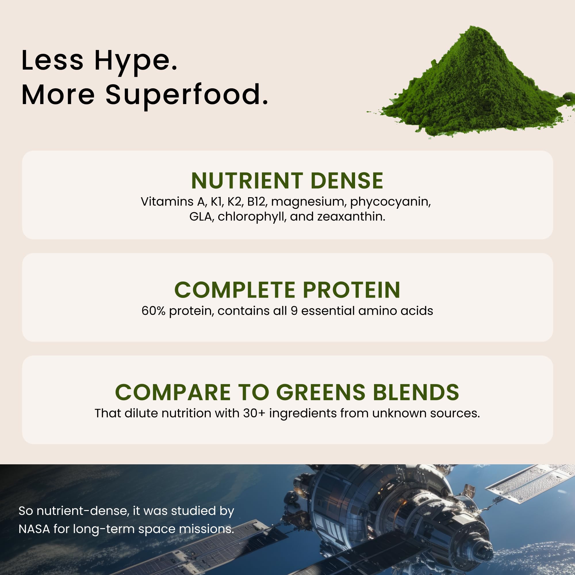 Nutrex Hawaii Spirulina Powder scoop with powder