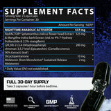 Nutrex Research Anabol Nighttime supplement back view with dosage information