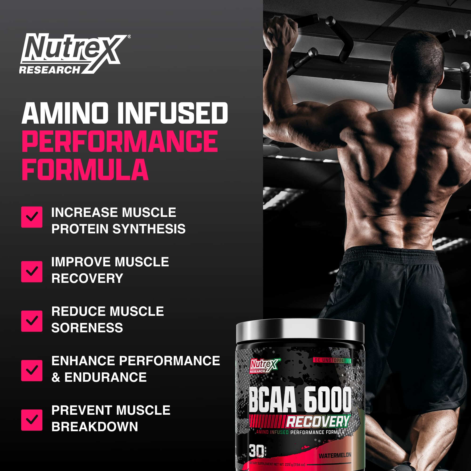 Nutrex Research BCAA packaging side view